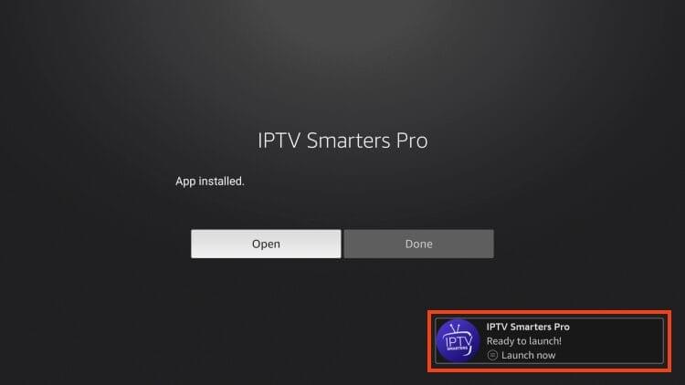 application ready to launch message